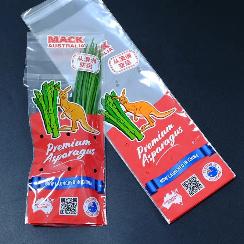 Vegetable Packing Bags with Adhesive Strap