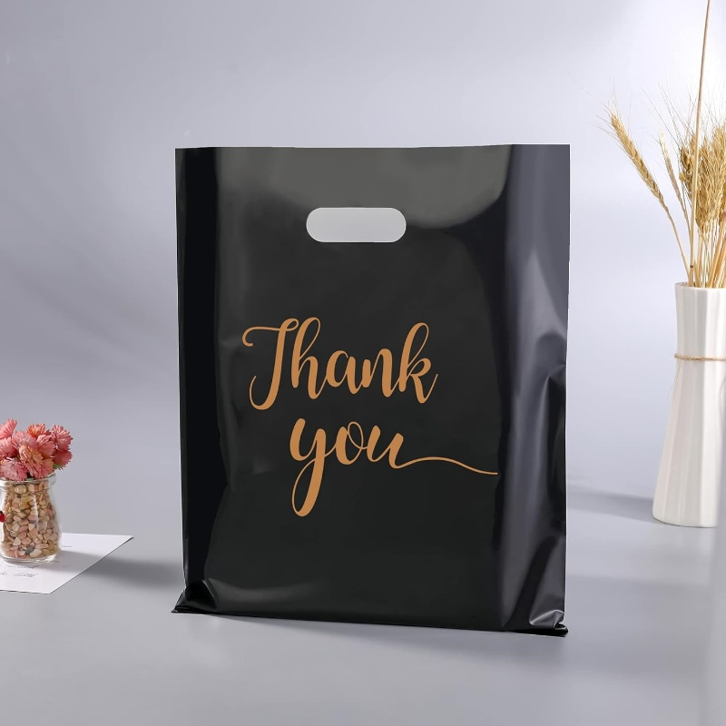 Black Thank You Shopping Bags