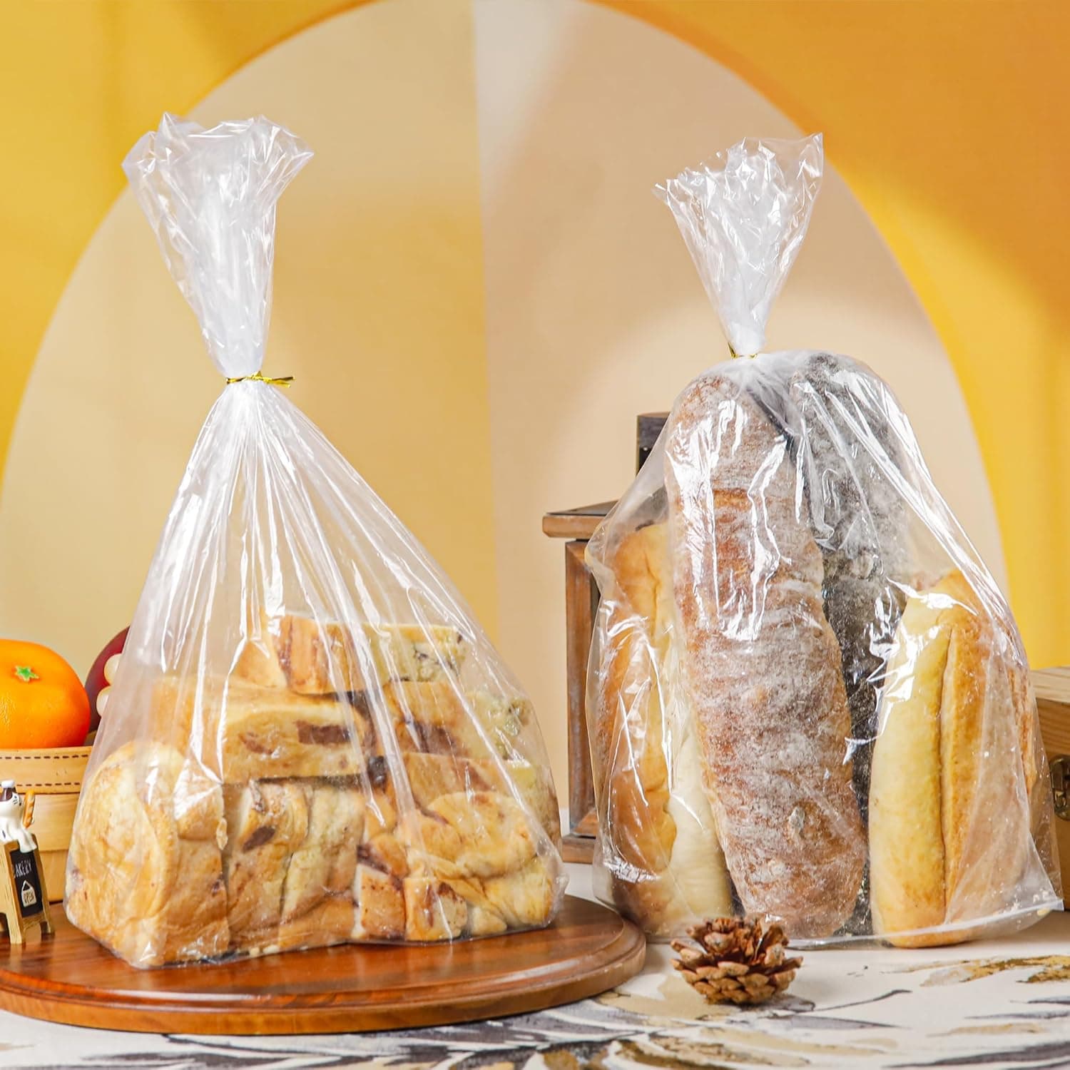 Bread storage bags for fresh-baked bread