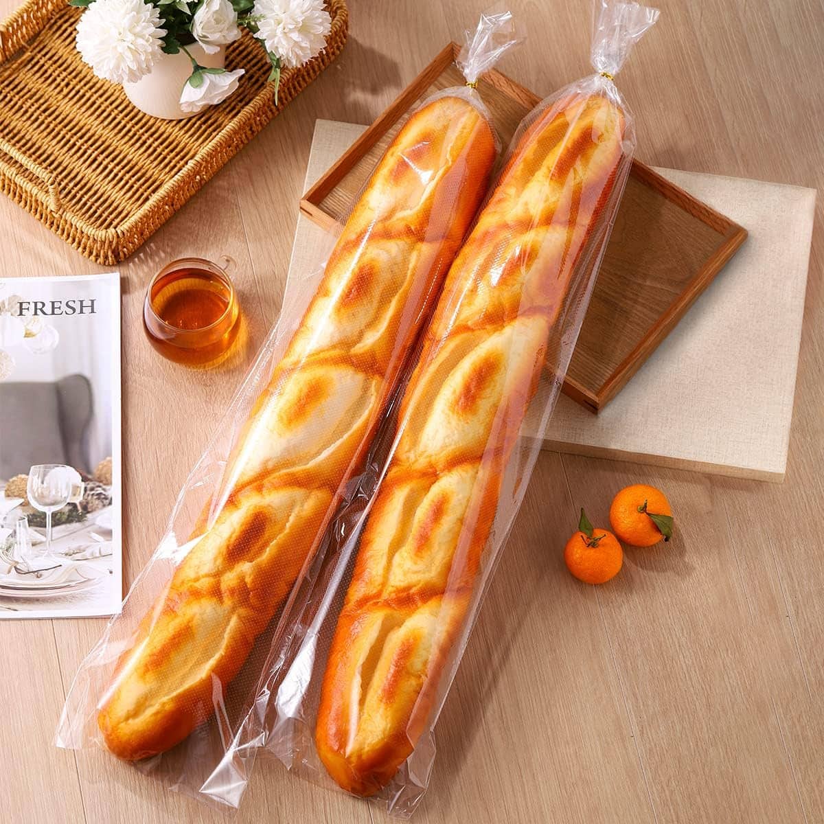 Long Plastic Bread Bag for Baguette