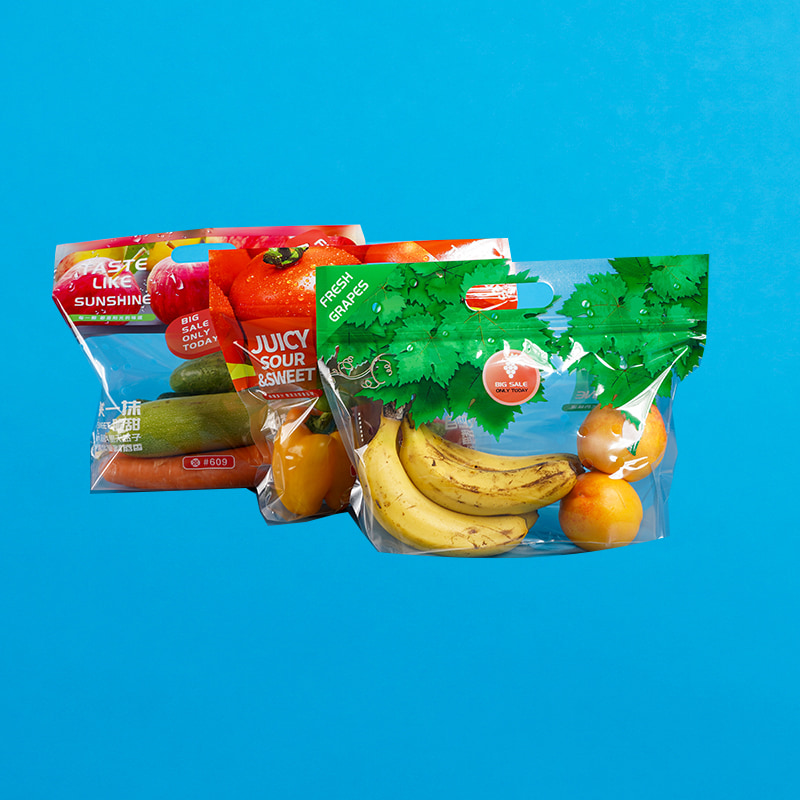 Fruits or Vegetables Zipper Plastic Packaging Bags
