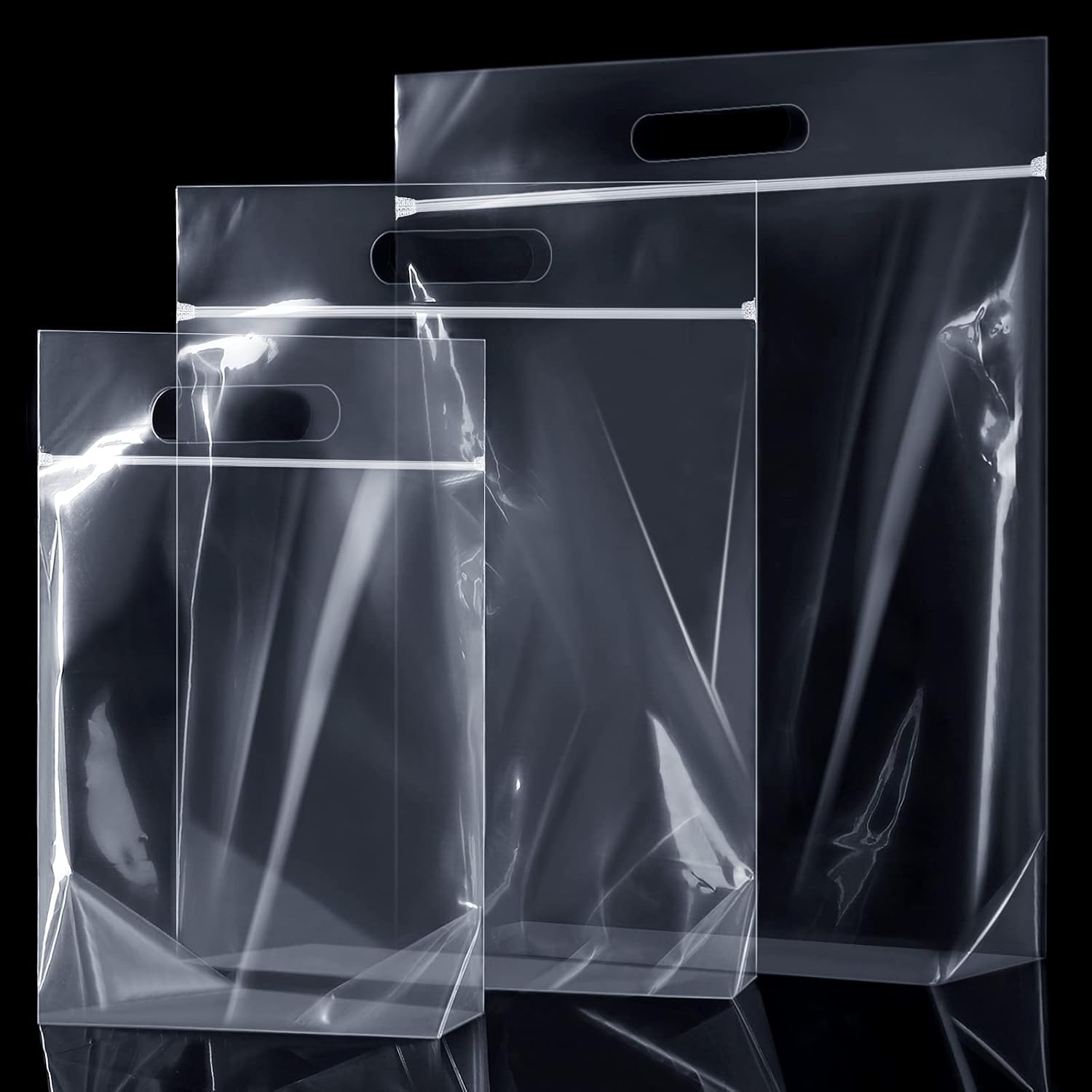 Zipper bag with perforated handle