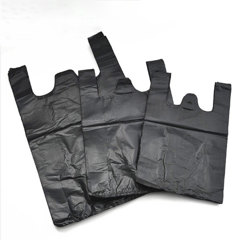 Black Durable Plastic T-Shirt Style  Packing Bag