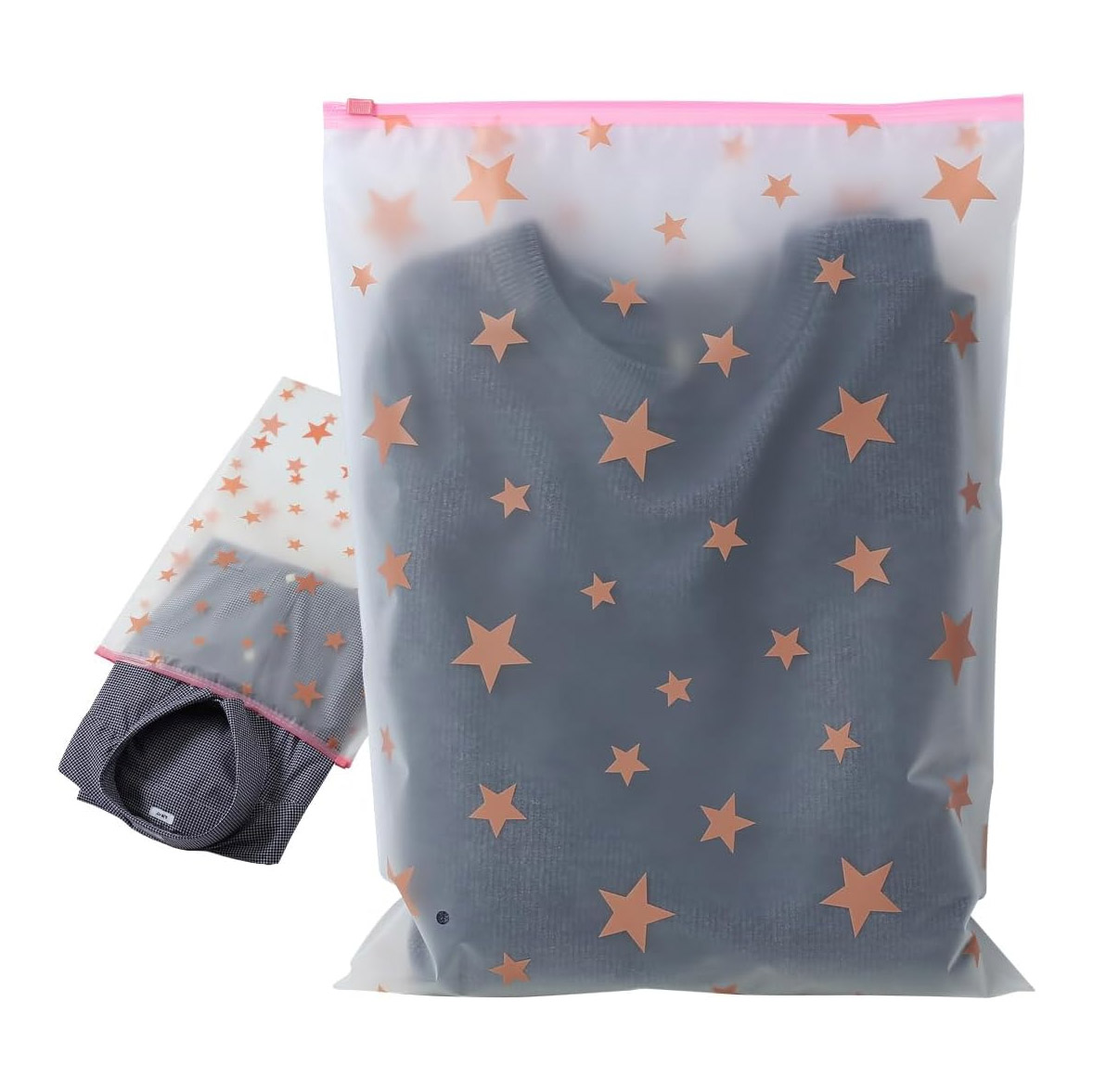 Five-pointed Star Print Zipper Bag