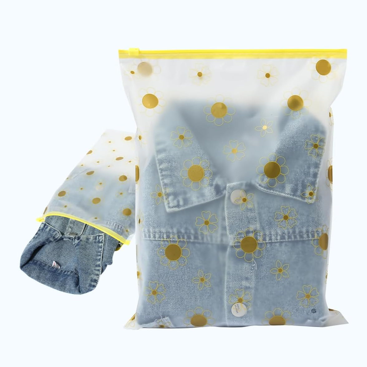 Floral Print Plastic Zipper Bag