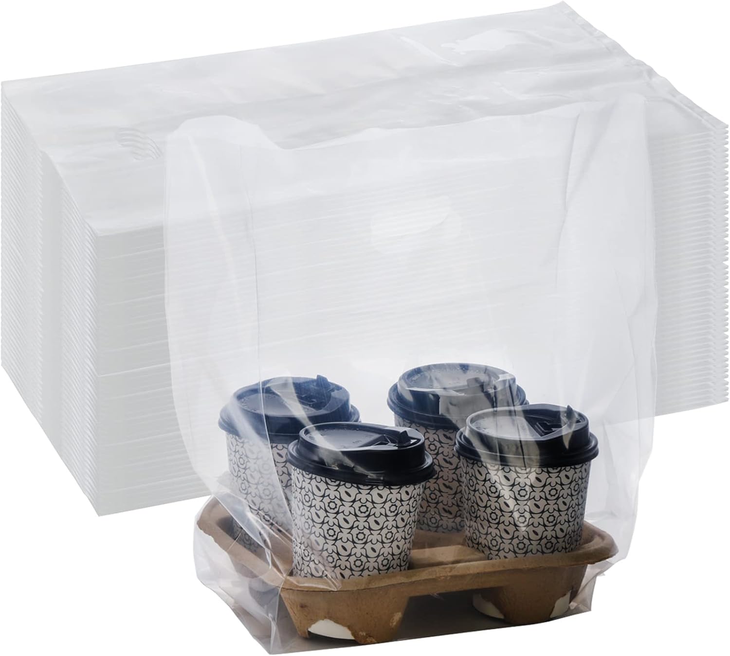 4-Cup Clear Drink Carrier Bag